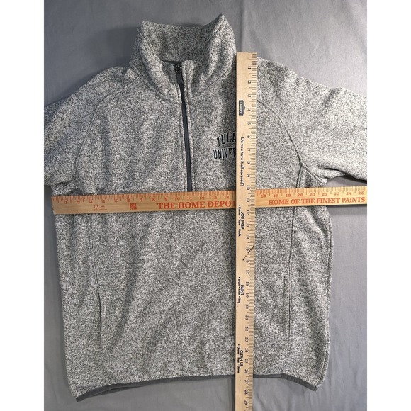 League Tulane University Gray 1/2 Zip Pullover Men's Large NCAA - Picture 9 of 9